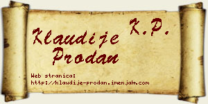 Klaudije Prodan vizit kartica